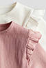 Реглан в рубчик білий та рожевий H&M 98/104, 110/116, 122/128, 134/140см, фото 3