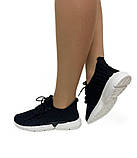 Кеди чорні тканинні кросівки жіночі мокасини на гумовій підошві розмір 36 38, фото 2