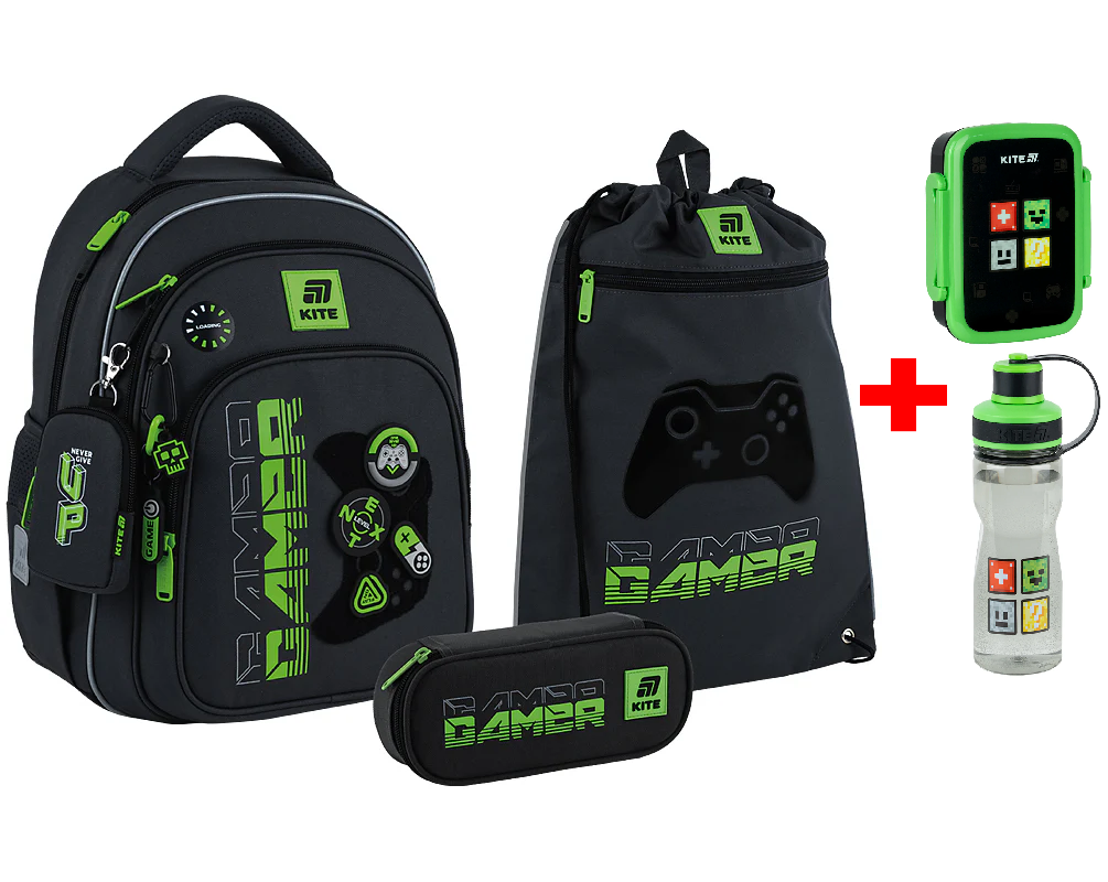 Шкільний набір Kite Education Gamer SET_K25-763S-2 (рюкзак, пенал, сумка)