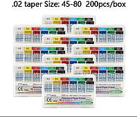 Бумажные штифты пины стоматологические Meta Biomed кон. 02 45-80