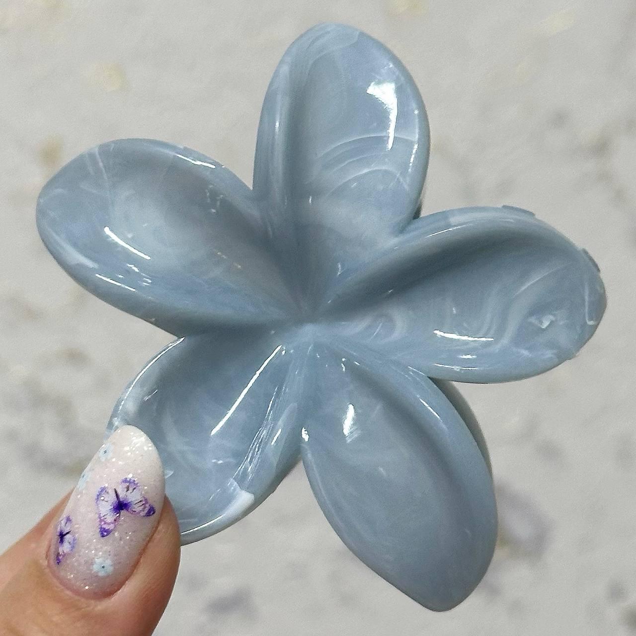 Крабик для волосся Premium Квіточка (Блакитний)