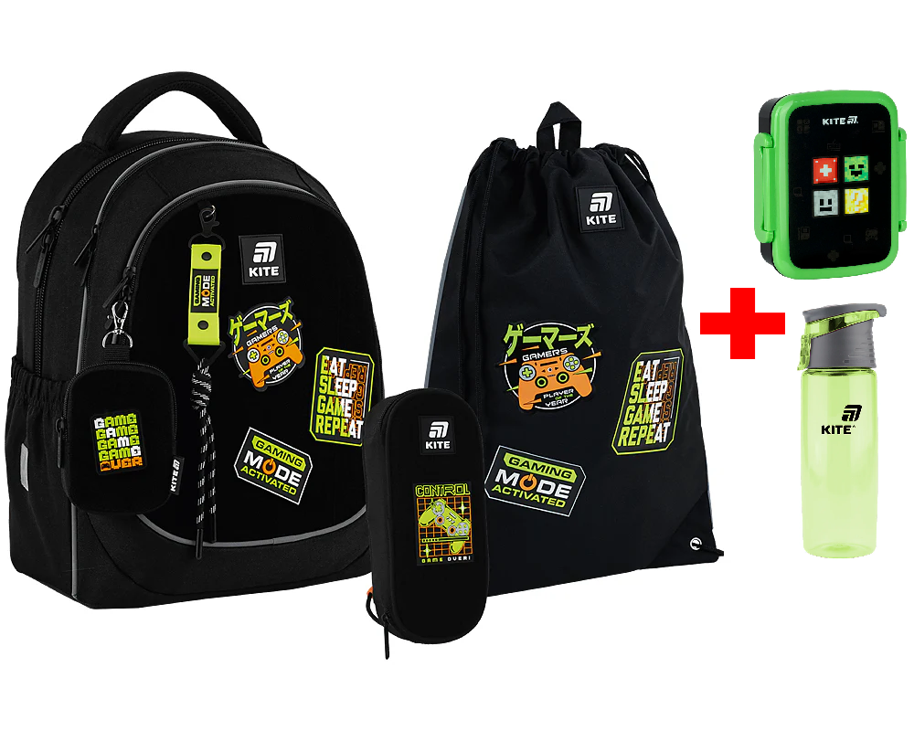 Шкільний набір Kite Education Gaming Mode SET_K25-700M-5 (рюкзак, пенал, сумка)