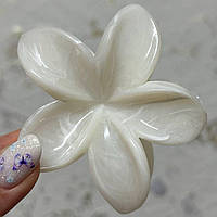 Крабик для волосся Premium Квіточка (Молочний)