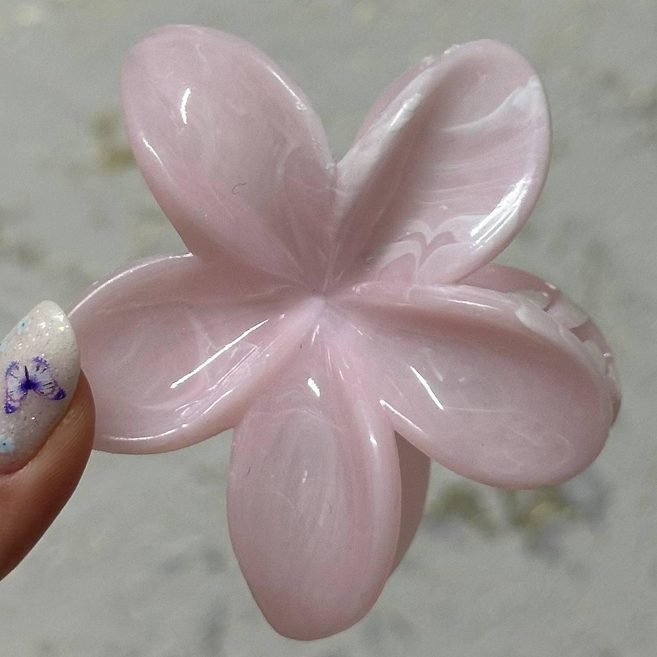 Крабик для волосся Premium Квіточка (Ніжно-рожевий)