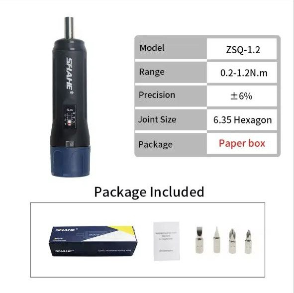 Динамометрична викрутка Shahe ZSQ-1.2 (0.2-1.2 N.m) 1/4