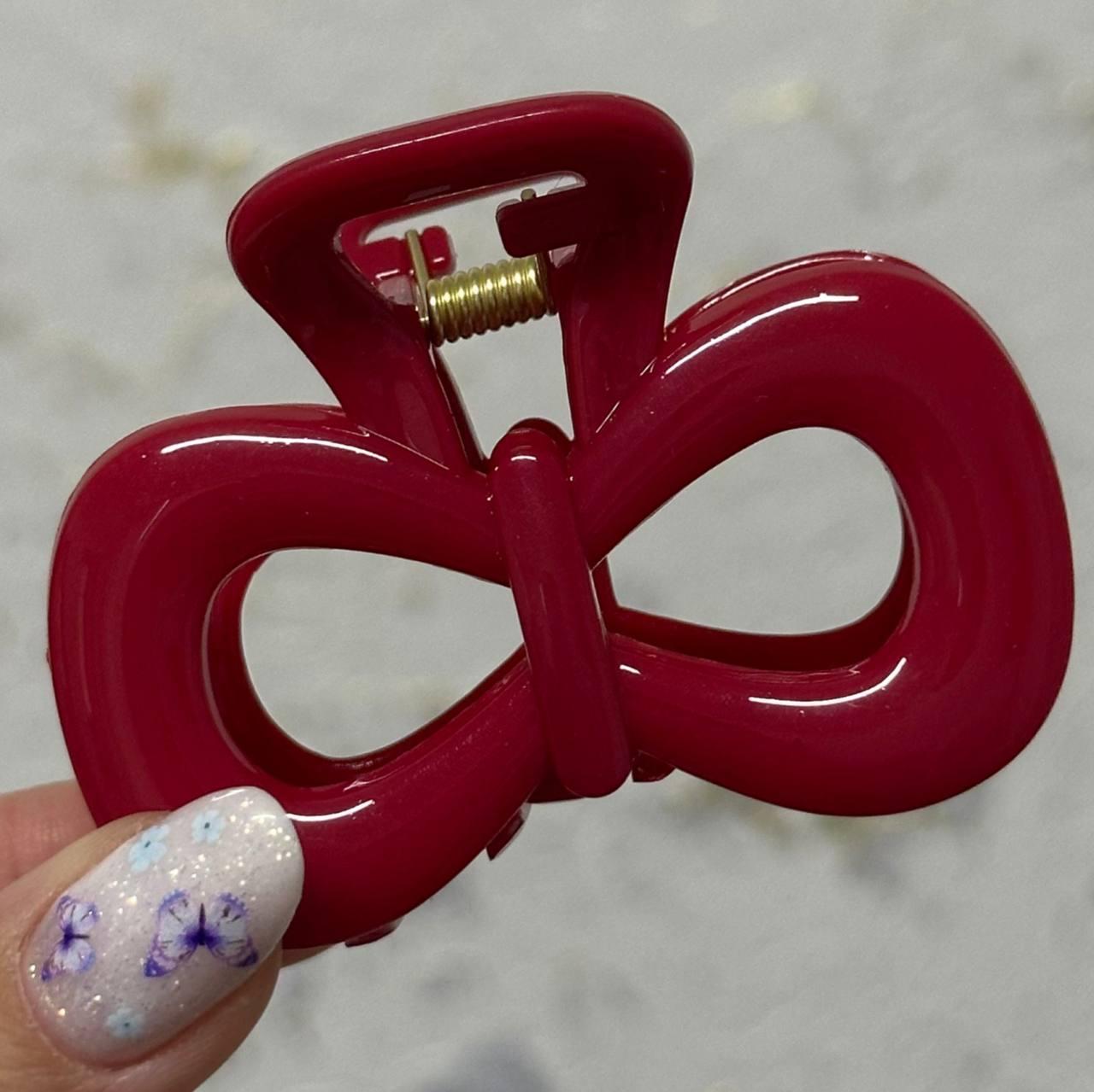 Крабик для волосся Premium Бант (Червоний)