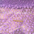 Сітка м'яка 3Д Квіточки 135 см 70 г/м2 Бузковий, фото 2