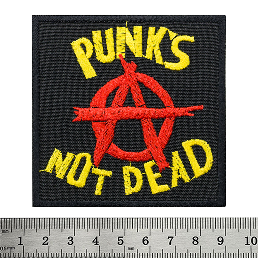 Нашивка Punk’s Not Dead (yellow-red) (pt-021), фото 1