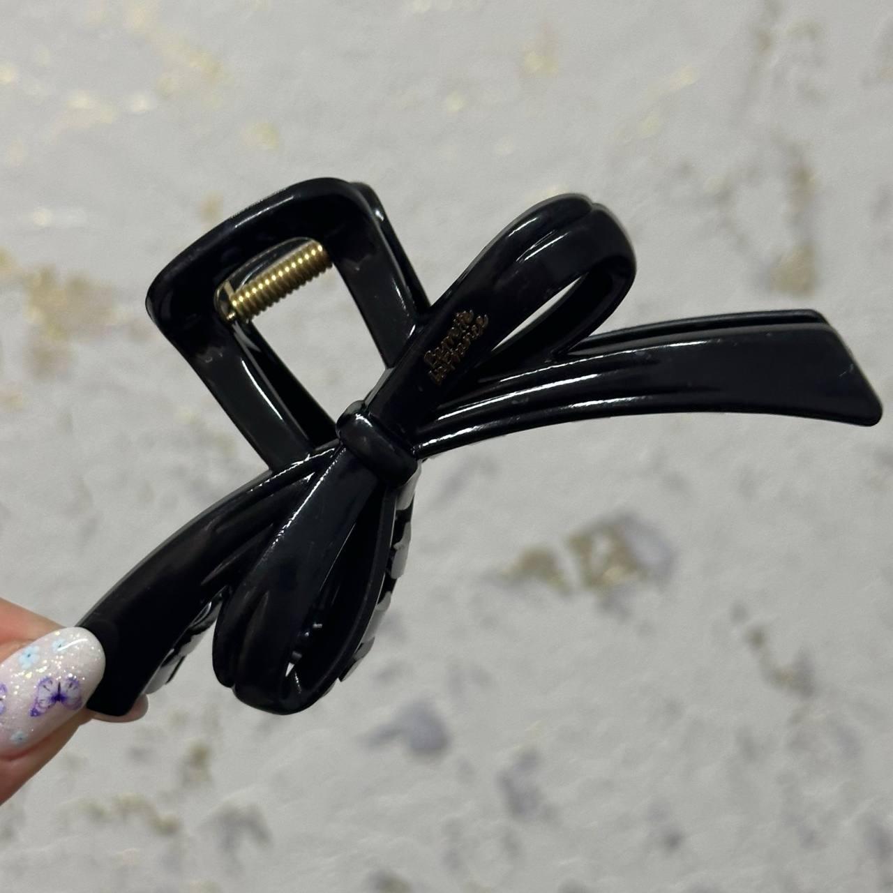 Крабик для волосся Premium Бантик із стрічками (Чорний) УЦІНКА, фото 1