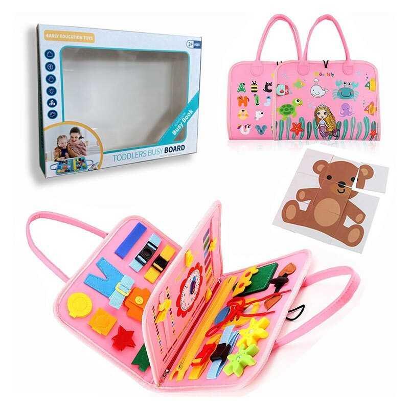 Логічна папка дитяча 432-9 A фетр, часові позначення, пазли, рухомі шестерні