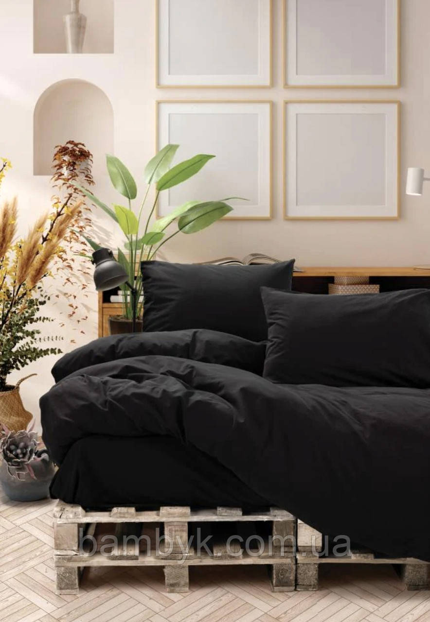 Постільна білизна Cotton Box Neat ранфорс/жатка бавовняна євро розміру Туреччина "Siyah"