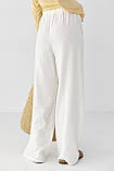 Літні прямі штани - молочний цвет, L (є розміри), фото 2