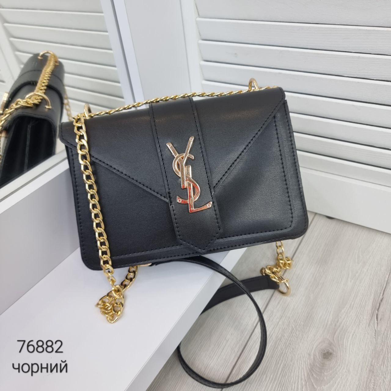 Стильний жіночий клатч з екошкіри чорного кольору, фото 1