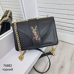 Стильний жіночий клатч з екошкіри чорного кольору