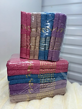 Рушник лицьовий матеріал махра розмір 50х90 мікс кольору в пакованні від 8 шт.