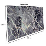 Самоклеюча стінова PET плитка Чорний мармур 600*300*2мм, фото 3