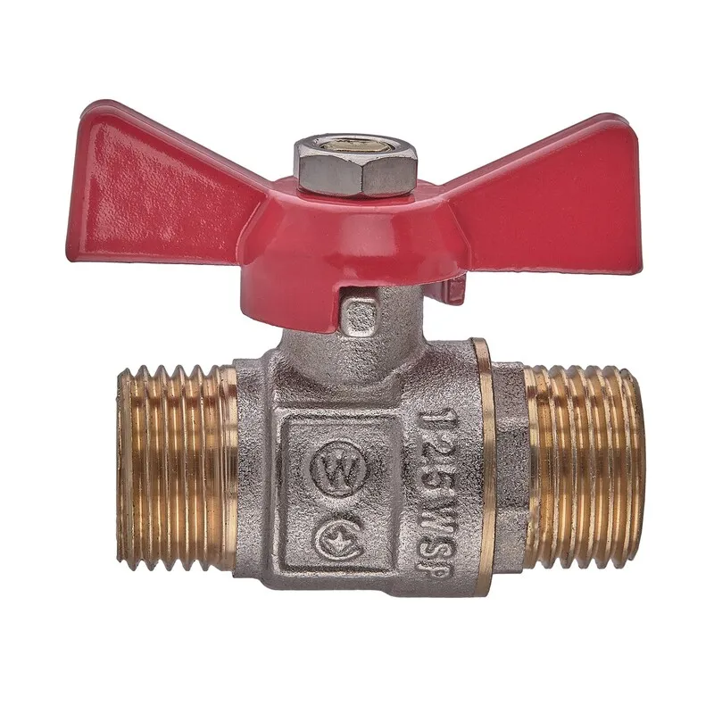 Кран кульовий ШШМ, ручка "метелик" червона Waterpro WP608-15MMW — 1/2" MMW (WP2916)