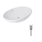 Комплект Qtap Dove: Раковина накладна овальна 625x415x150 мм White + Донний клапан PU02O
