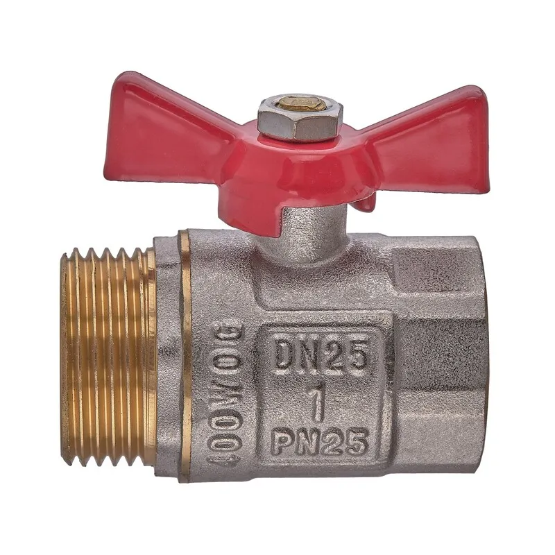Кран кульовий ГШМ, ручка "метелик" червона Waterpro WP607-25FMW — 1" FMW (WP2917)