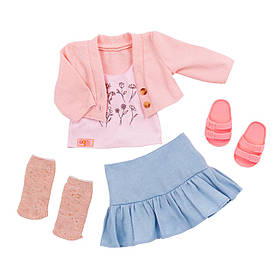 Our Generation Набір одягу для ляльок повсякденний рожевий светр та спідниця