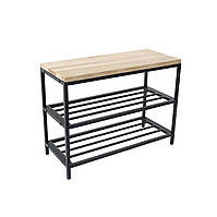 Підставка під взуття 15*15, графіт, натуральне дерево