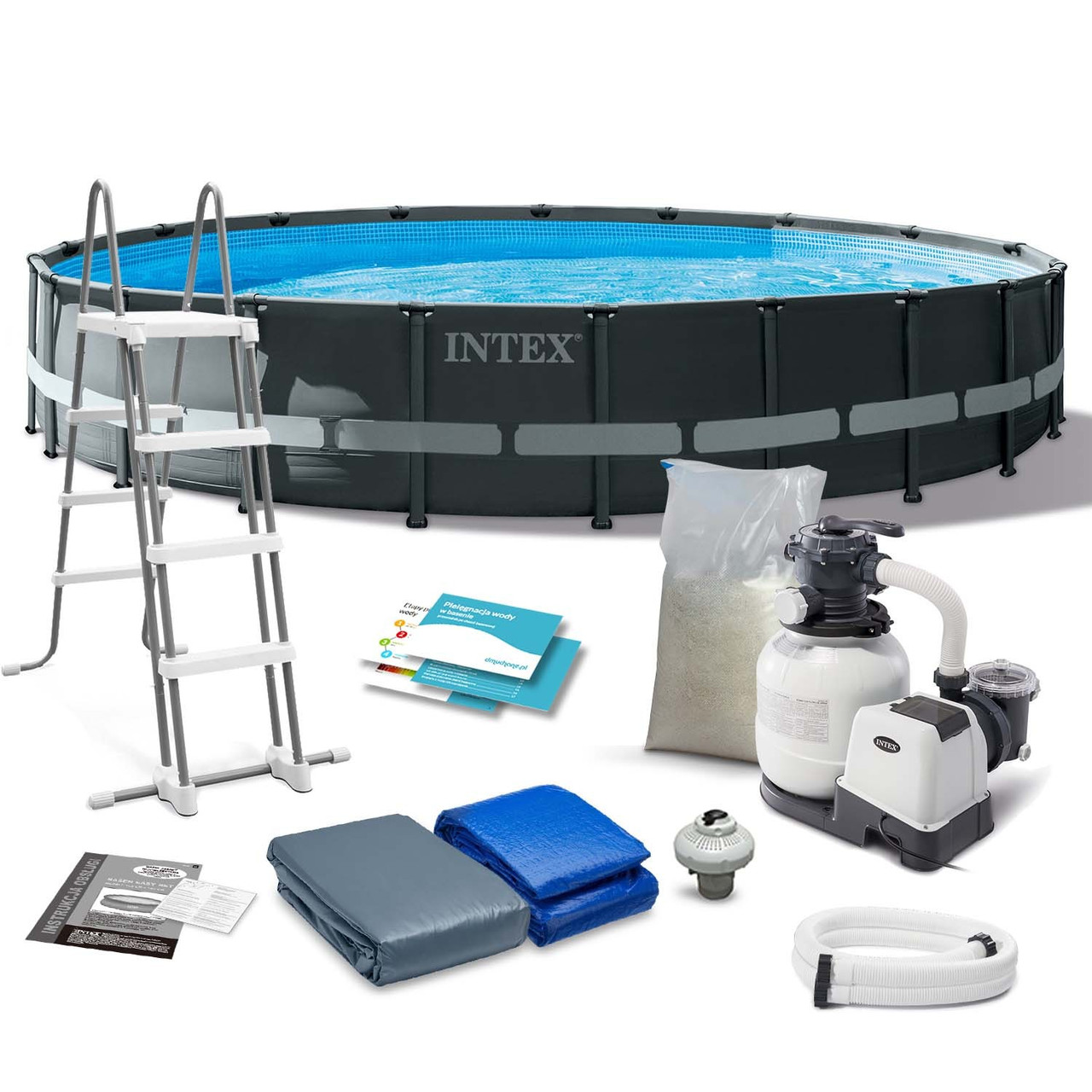 Басейн каркасний 12в1 INTEX 26334, 610 х 122 см, темно-сірий, фото 1
