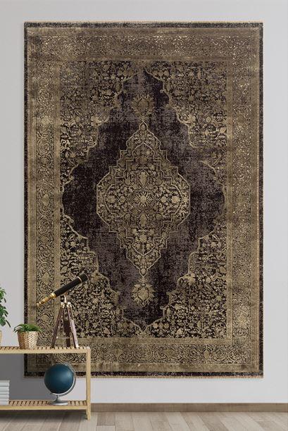 Килим Soho Guaj 3813 BIRCH чорно-коричневий прямокутний 160*230 см