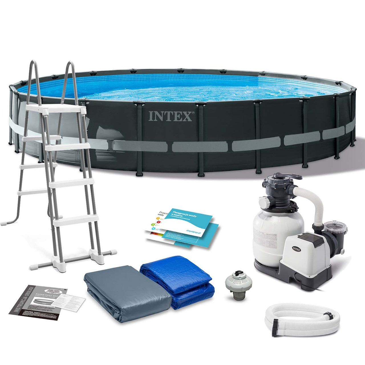 Басейн каркасний 11в1 INTEX 26334, 610 x 122 см, темно-сірий, фото 1
