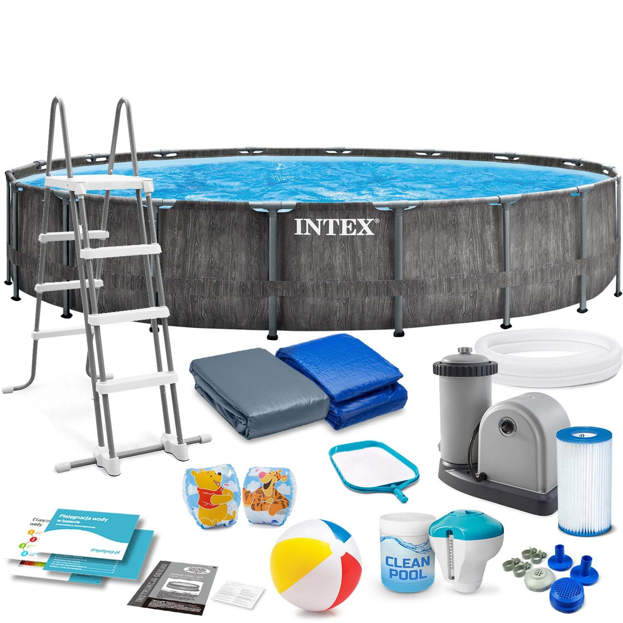 Басейн каркасний 18в1 INTEX 126744, 549 x 122 см, темно-сірий, фото 1