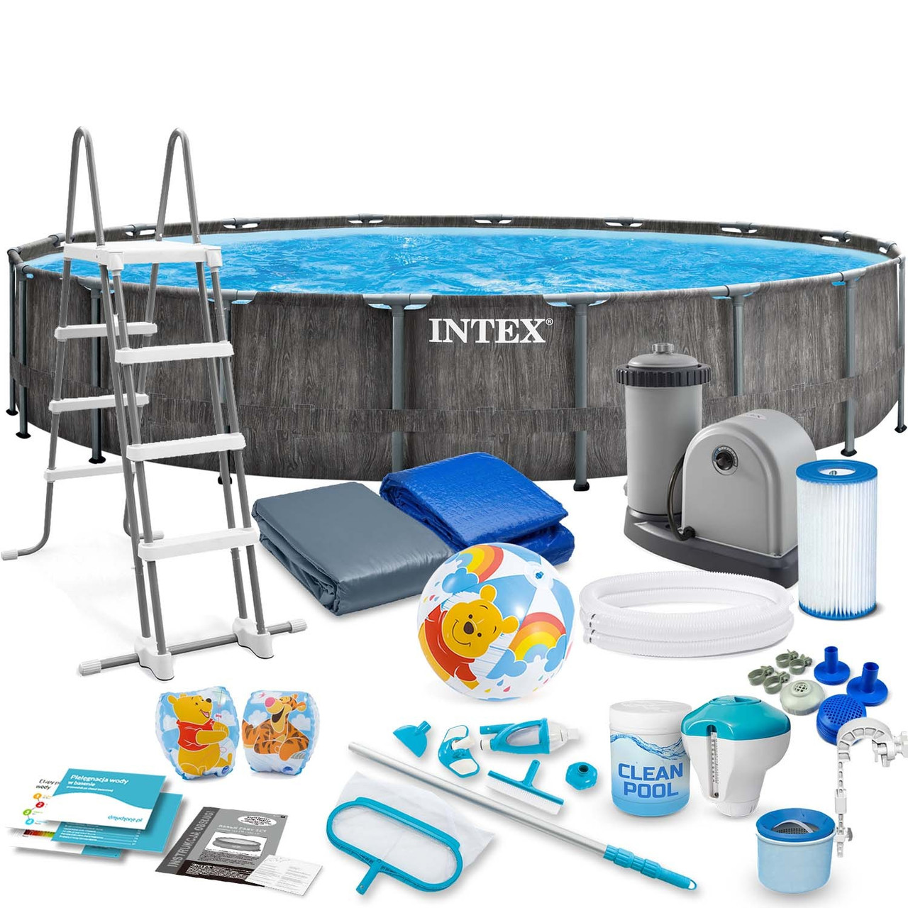 Басейн каркасний 21в1 INTEX 126744, 549 x 122 см, темно-сірий, фото 1