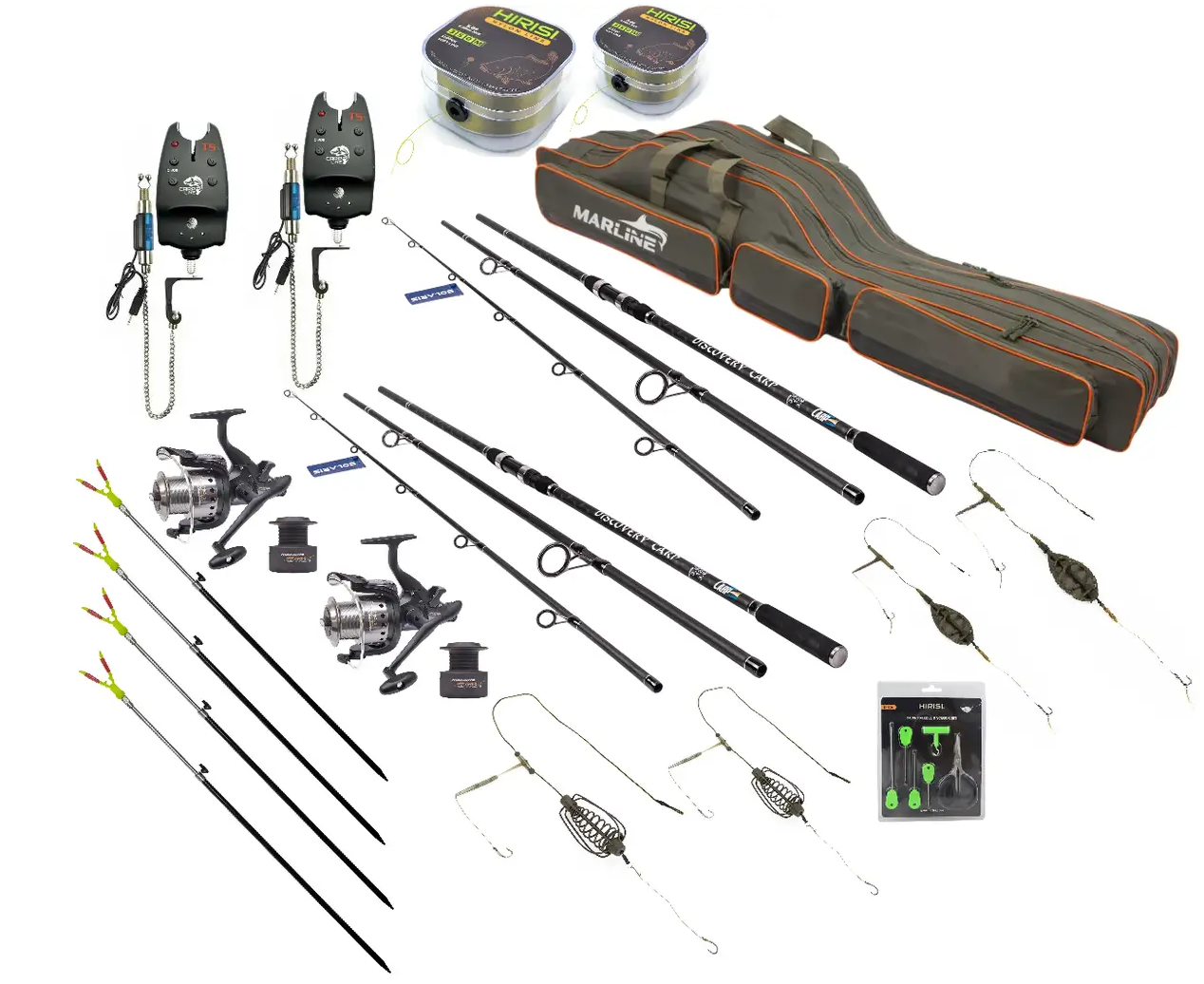Короповий готовий набір для рибалки "Carp Force 390" на 2 вудлища Solaris Discovery Carp 3.90 м 3.5 LB
