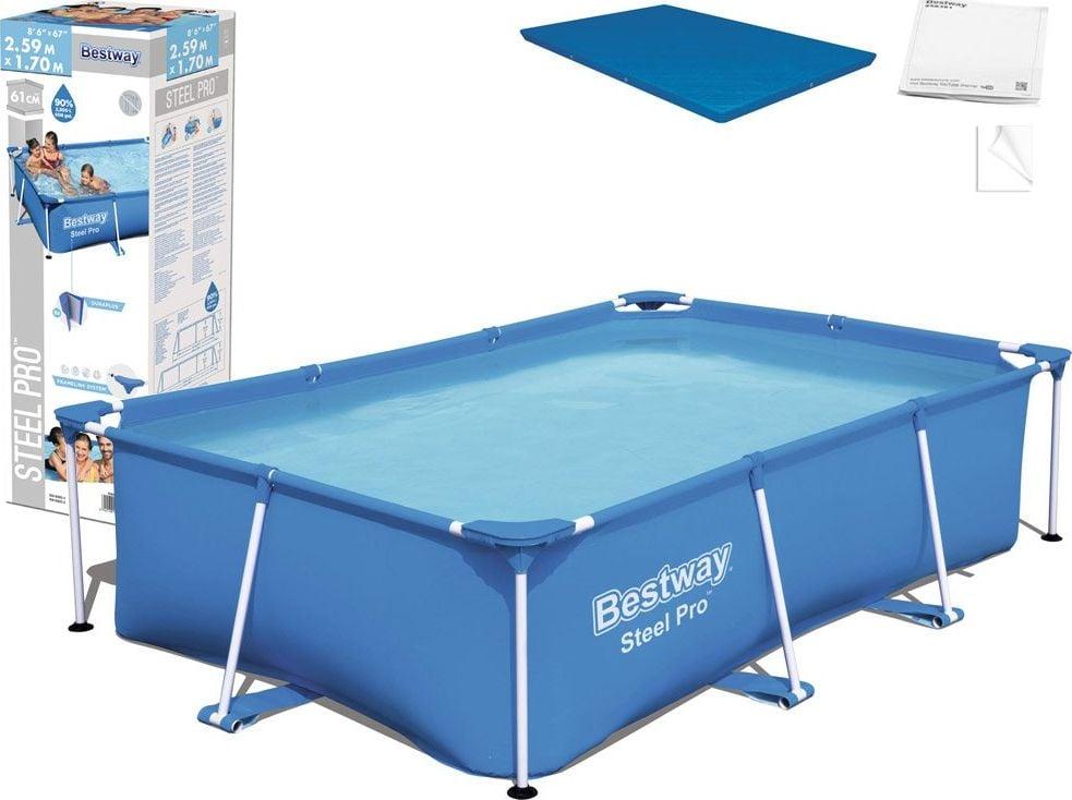 Басейн каркасний прямокутний 2в1 Bestway 56403 Steel Pro 259 х 170 см, фото 1
