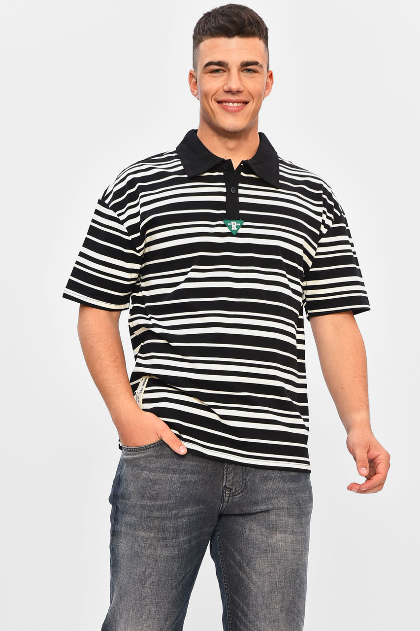 Футболка чоловіча напівбатальна чорного кольору 201822M, фото 1