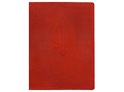 Обкладинка на паспорт 10003 CRAZY Тризуб червоний ТМ ВІРНИЙ ДРУГ