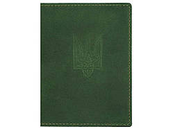 Обкладинка на паспорт 10005 CRAZY Тризуб т.зелений ТМ ВІРНИЙ ДРУГ