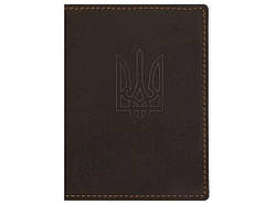 Обкладинка на паспорт 10006 CRAZY Тризуб т.коричневий ТМ ВІРНИЙ ДРУГ