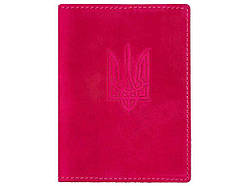 Обкладинка на паспорт 100019 CRAZY Тризуб фуксия ТМ ВІРНИЙ ДРУГ