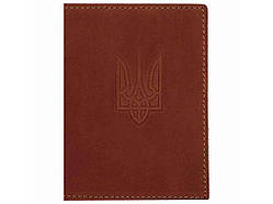 Обкладинка на паспорт 10004 CRAZY Тризуб коньяк ТМ ВІРНИЙ ДРУГ