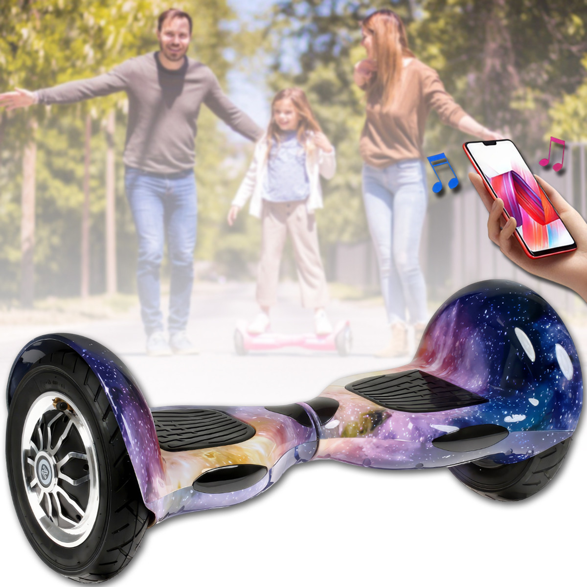 Гіроборд на алюмінієвих колесах 10" з Bluetooth 4.0 та сумкою в комплекті Smart Balance EL-5 Галактика, фото 1