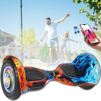 Гіроборд Вогонь та Лід на алюмінієвих колесах 10" з підсвічуванням Smart Balance EL-5