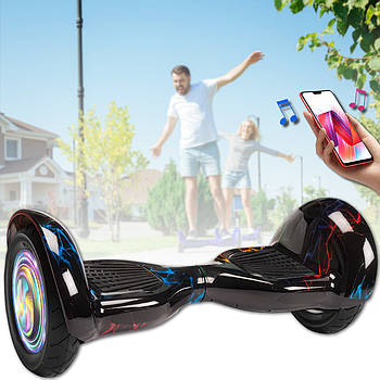 Гіроборд на алюмінієвих 10" колесах  з гіроскопом та підсвічуванням Smart Balance EL-5 Кольорова Блискавка