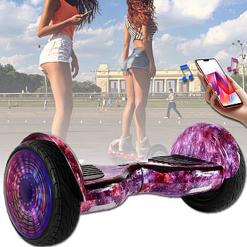 Гіроборд у кольорі Фіолетовий космос з музикою та підсвічуванням коліс Smart Balance EL-7 10.5"