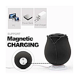 Вакуумний вібратор для ерогенних зон, Чорна троянда з вібрацією та вакуумно-хвильовою стимуляцією, Інтимні ігр, фото 2