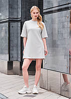 Платье Стаф Серое Однотонное Базовое Пожелтевшая Фуутболка Staff Iv Light Gray Shopingo Сукня Стаф Сіра