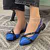 Балетки жіночі шкіряні, декоровані ремінцями. Колір індиго, чорний. 38 розмір, фото 4