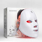 LED-маска для обличчя (7 режимів), від USB / Світлодіодна маска для світлотерапії / Лед маска, фото 8