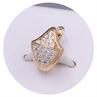 Сережки TSATSA. Позолота 18К. Камені: білий циркон. Довжина: 15 мм. Ширина: 12 мм.