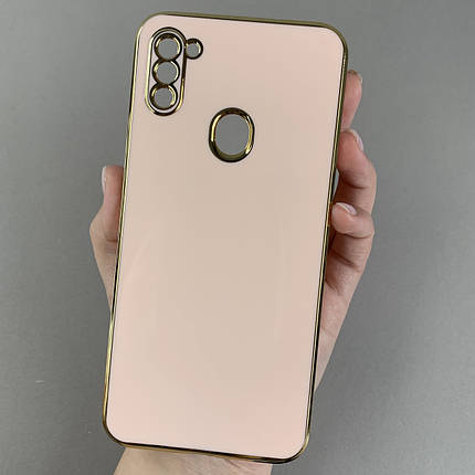 Чохол для Samsung Galaxy A11 глянцевий із золотою окантовкою чохол на телефон самсунг а11 пудровий h7y, фото 1