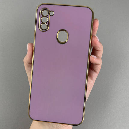 Чохол для Samsung Galaxy A11 глянцевий із золотою окантовкою чохол на телефон самсунг а11 чорничний h7y, фото 1
