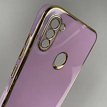 Чохол для Samsung Galaxy A11 глянцевий із золотою окантовкою чохол на телефон самсунг а11 чорничний h7y, фото 4